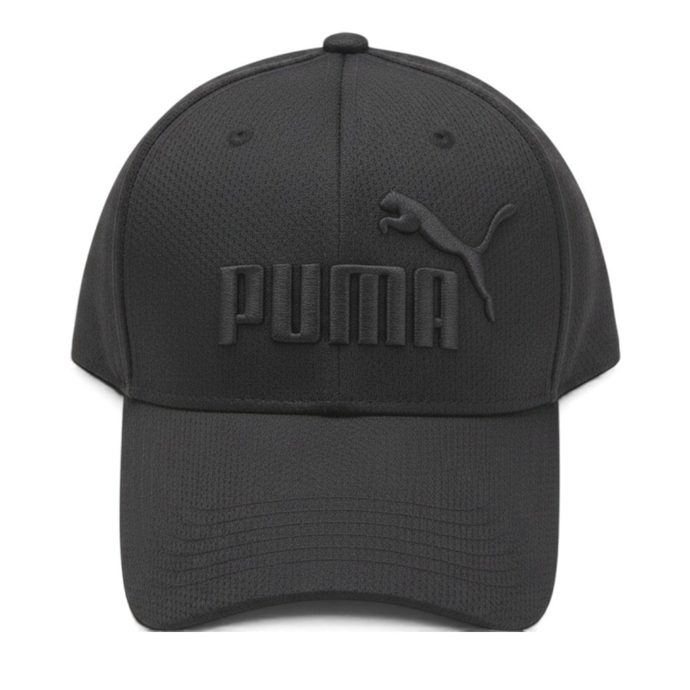 PUMA Stretch Fit Performance Baseball Cap Black Mens L/XL Embroidered Logo